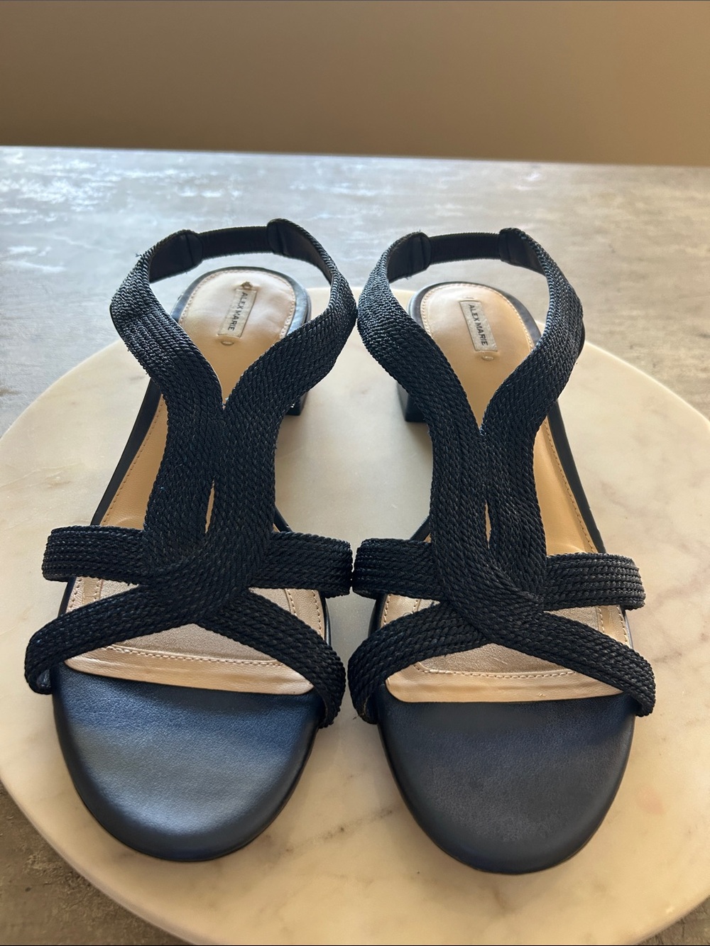 Alex Marie blue navy Woven Slingback Sandals Size 11 - Picture 3 of 10